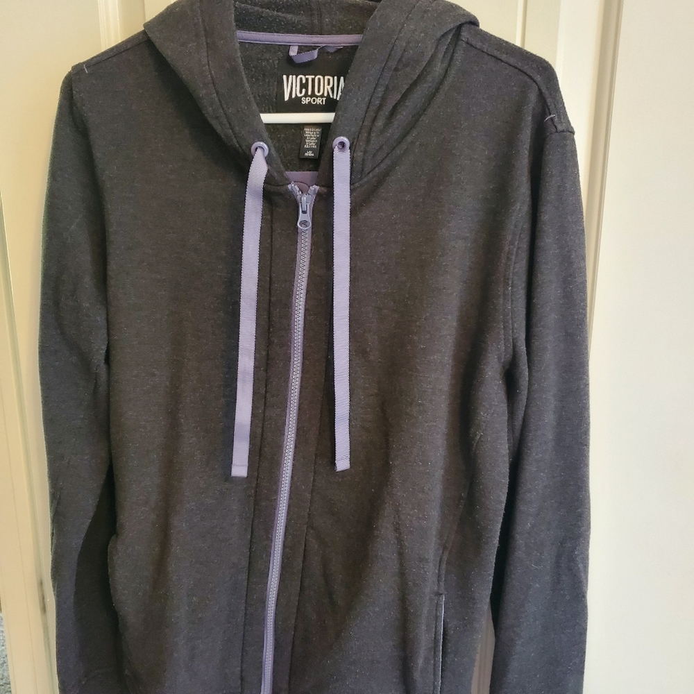 Victoria's Secret, Victoria Sport Gray Hoodie with thumbholes, Size L